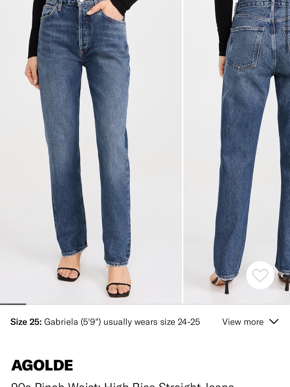 Agolde Straight-Leg High-Rise Jeans in Medium Blue Wash